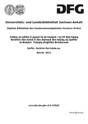 Telhîsü'l-Edille li-Kavâʿidi't-Tevhîd